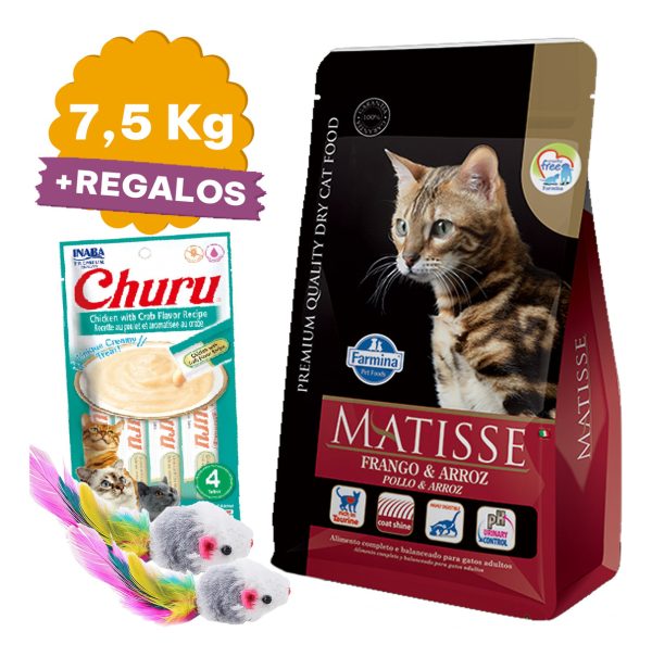 Alimento Matisse Gato Adulto Pollo Y Arroz 7,5 Kg + Obsequio - Imagen 2