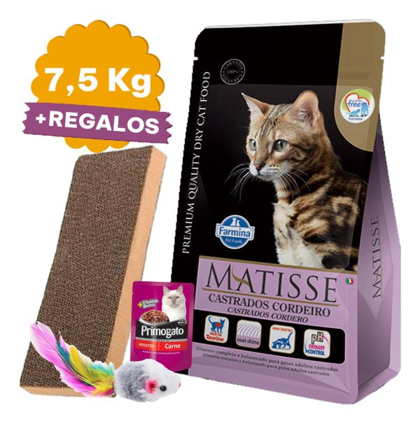 Alimento Matisse Gato Castrado Adulto Cordero 7,5k + Regalo - Imagen 2
