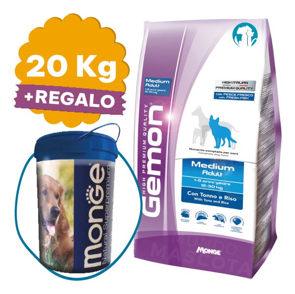 Gemon High Premium Perro Adulto Mediano Atún 20 Kg - Imagen 2