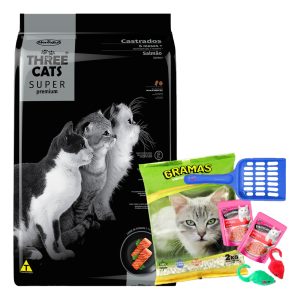 Alimento Three Cats Super Premium Castrado 10 Kg