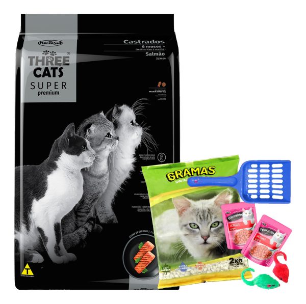 Alimento Three Cats Super Premium Castrado 10 Kg
