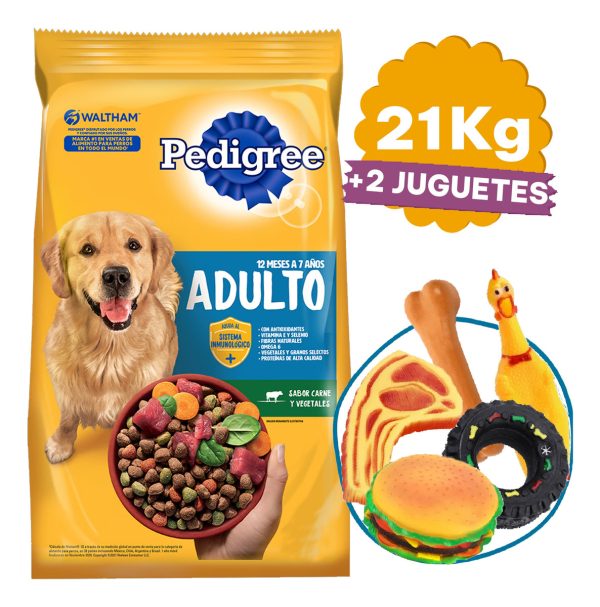 Comida Perro Adulto Pedigree Vegetales 24 Kg + Regalo - Imagen 2