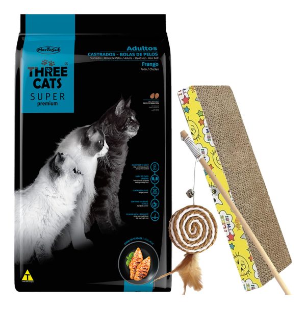 Three Cats Superpremium Castrado Bola De Pelos 10 Kg