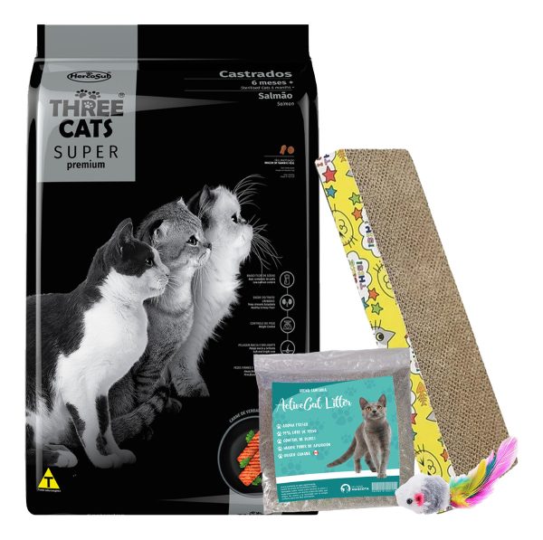 Alimento Three Cats Super Premium Castrado 10 Kg + Obsequio