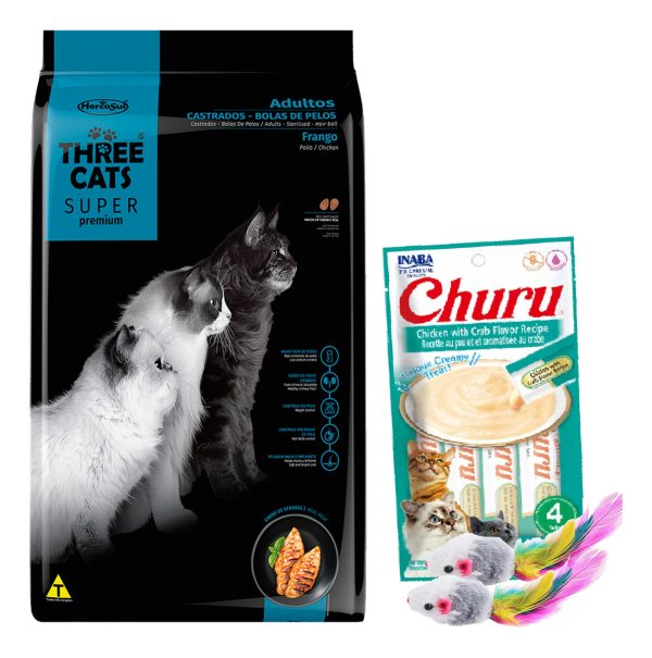 Three Cats Super Premium Castrado Bola De Pelos 10 Kg