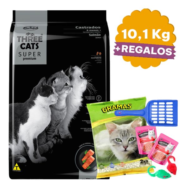 Alimento Three Cats Super Premium Castrado 10 Kg - Imagen 2