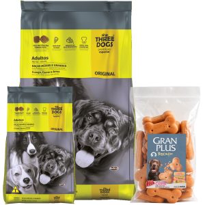 Three Dogs Original Perro Adulto Mediano y Grande 25 Kg (22 + 3)