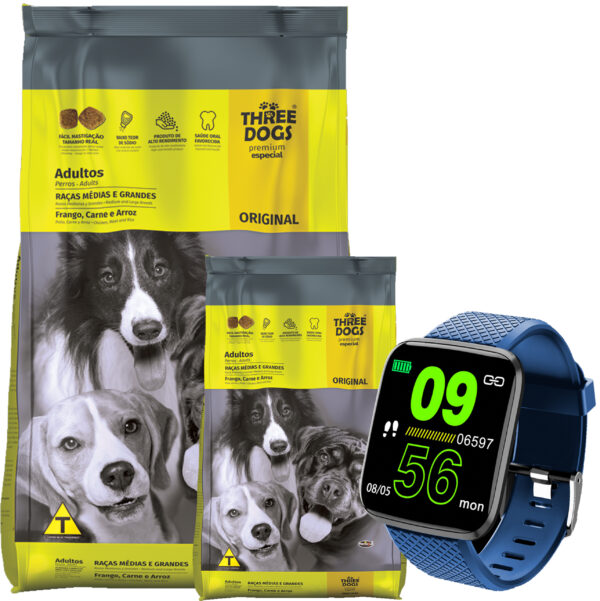 Three Dogs Original Perro Adulto Mediano y Grande 25 Kg (22 + 3)