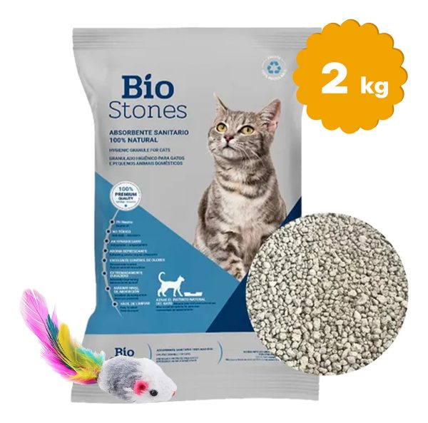 Piedras Sanitarias Para Gato Bio Stones Diatomita 2 Kg - Imagen 2