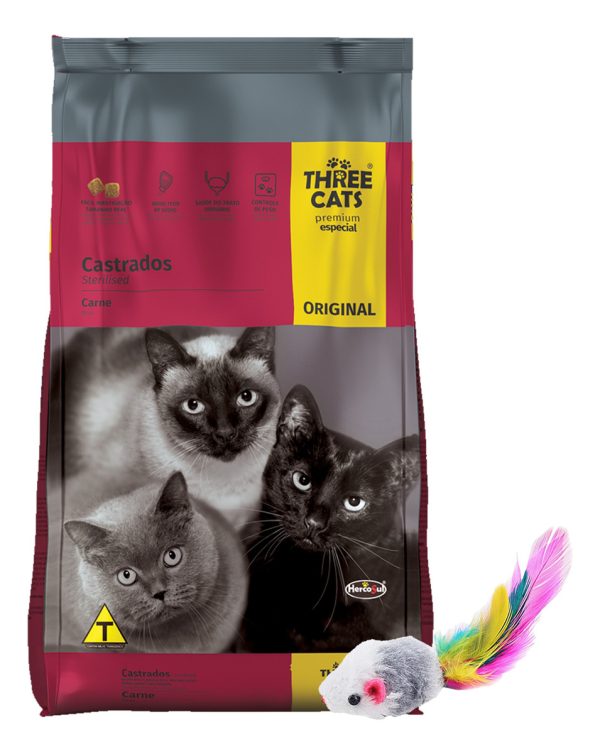 Alimento Gato Three Cats Original Castrados 1 Kg