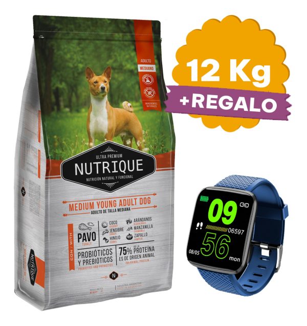 Alimento Nutrique Perro Adulto Raza Mediana 12 Kg + Regalo - Imagen 2