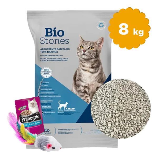 Piedras Sanitarias Para Gato Bio Stones Diatomita 8 Kg - Imagen 2