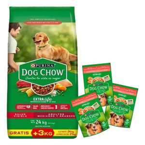 Alimento Perro Adulto Dog Chow Mediano Grande 24 Kg + Regalo