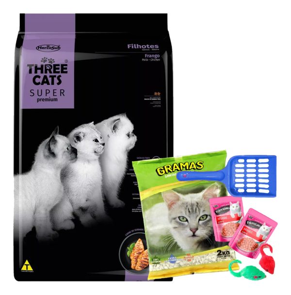 Alimento Three Cats Gatito Cachorro Super Premium 10,1 Kg