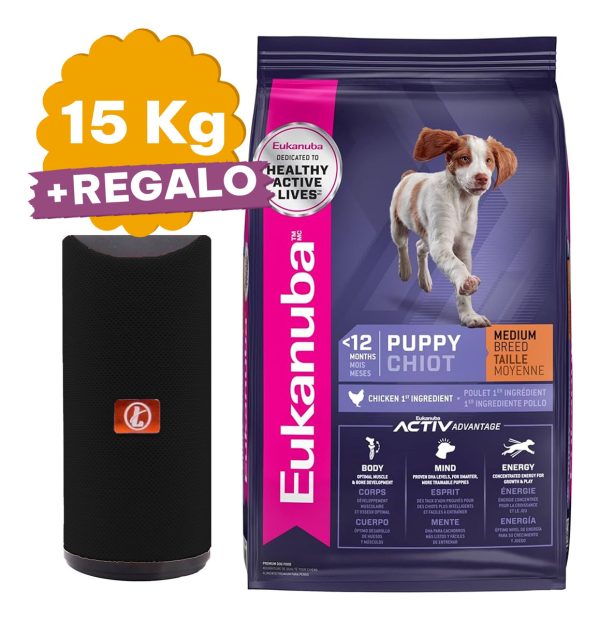 Comida Eukanuba Cachorro Raza Mediana 15 Kg + Regalo - Imagen 2