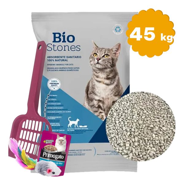 Piedras Sanitaria Para Gato Bio Stone Diatomita 45 Kg - Imagen 2