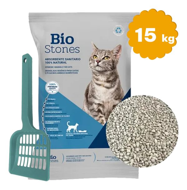 Piedras Sanitaria Para Gato Bio Stone Diatomita 15 Kg - Imagen 2