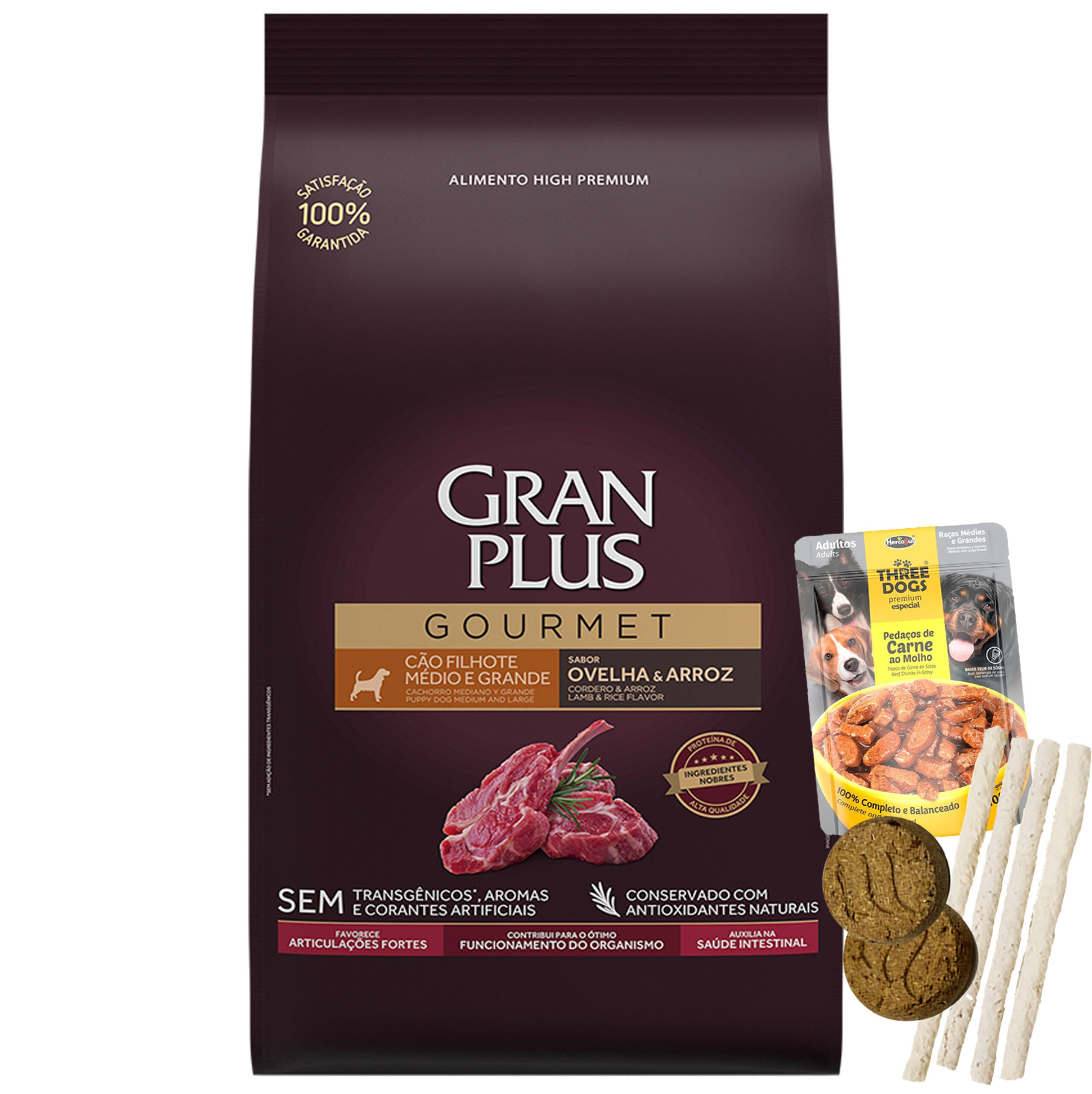 Gran Plus Gourmet Perro Cachorro Mediano/ Grande Cordero 15 Kg