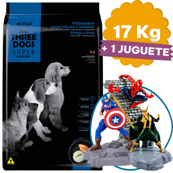 Three Dogs Perro Cachorro Super Premium 17 Kg - Imagen 2