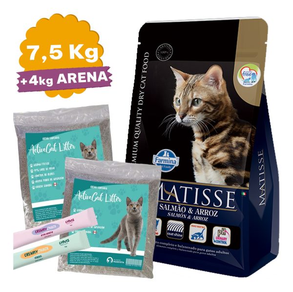 Alimento Matisse Gato Adulto Salmón & Arroz 7,5 Kg +obsequio - Imagen 2