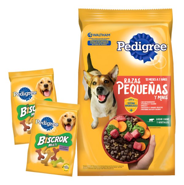 Comida Pedigree Perro Adulto Raza Pequeña 21 Kg + 2 Biscrock
