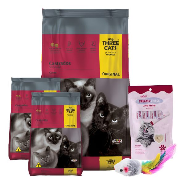 Three Cats Premium Gato Castrado 17 kg (15 + 2)