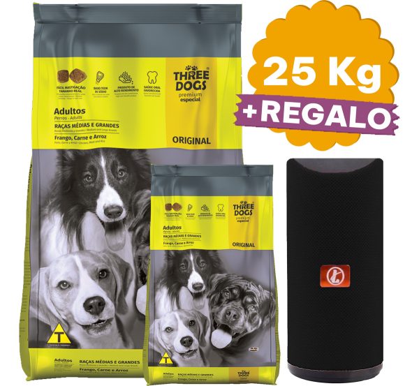 Alimento Perro Adulto Three Dogs Pollo Carne Y Arroz 25 Kg - Imagen 2