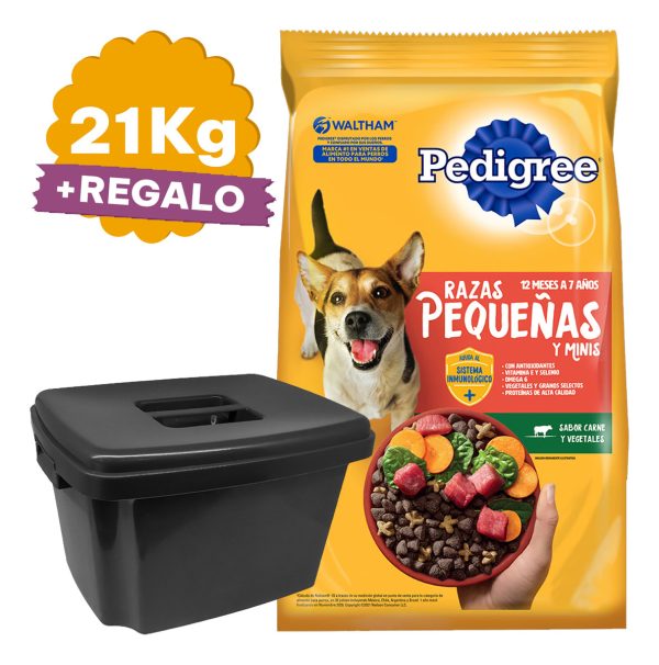Alimento Pedigree Perro Adulto Raza Pequeña 21 Kg + Obsequio - Imagen 2