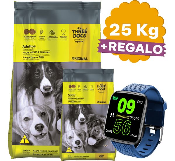 Alimento Perro Adulto Three Dogs Carne 17 Kg + Regalo - Imagen 2