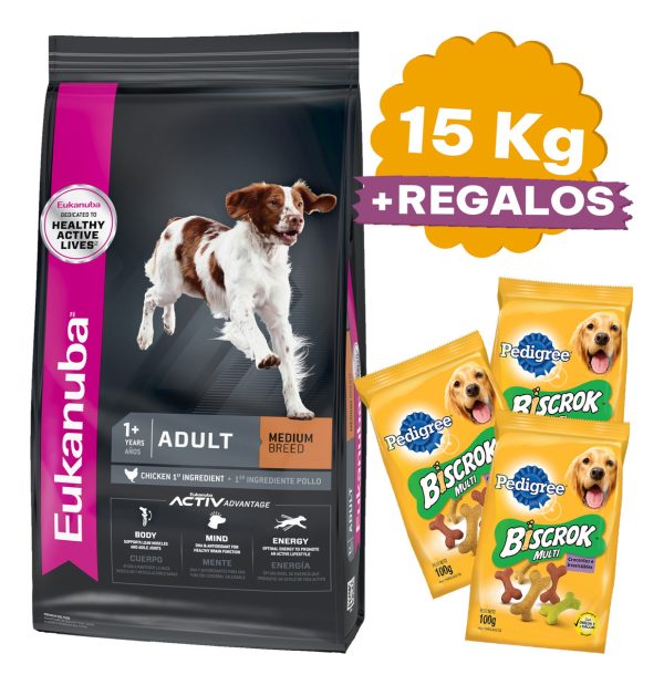 Eukanuba Adulto Raza Mediana 15 Kg + Regalos - Imagen 2