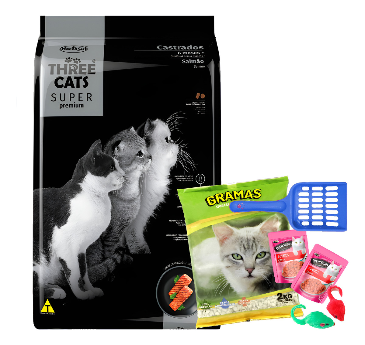 Comida Three Cats Super Premium Castrado 10 Kg