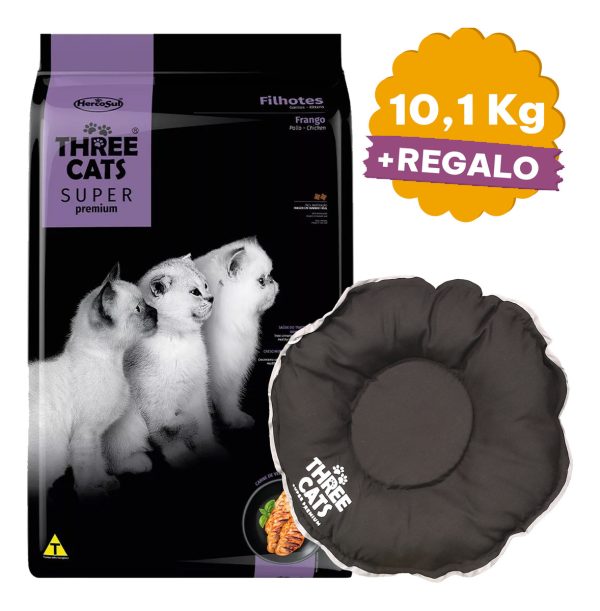Alimento Three Cats Gatito Kitten Super Premium 10,1 Kg - Imagen 2