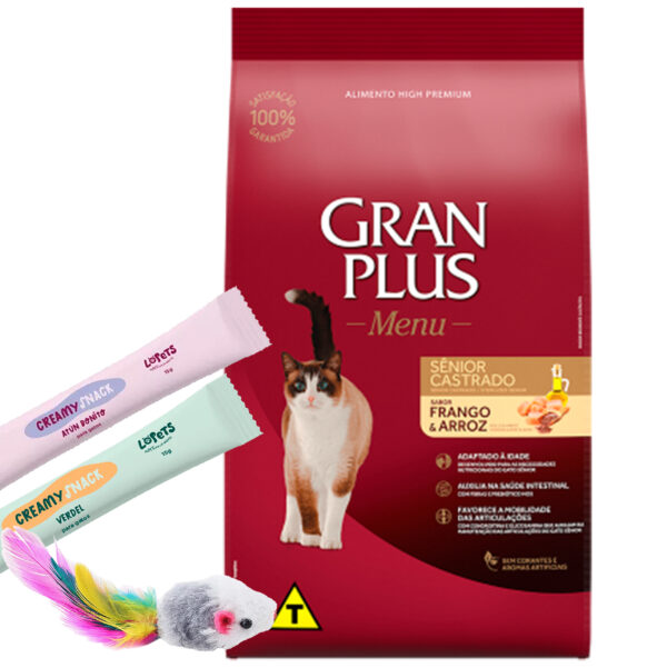 Gran Plus Gato Adulto Senior Castrado 10,1 Kg / Sabor Pollo y Arroz