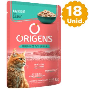Pouch Origens Gato Adulto Castrado Salmón 85 g / 18 Unidades
