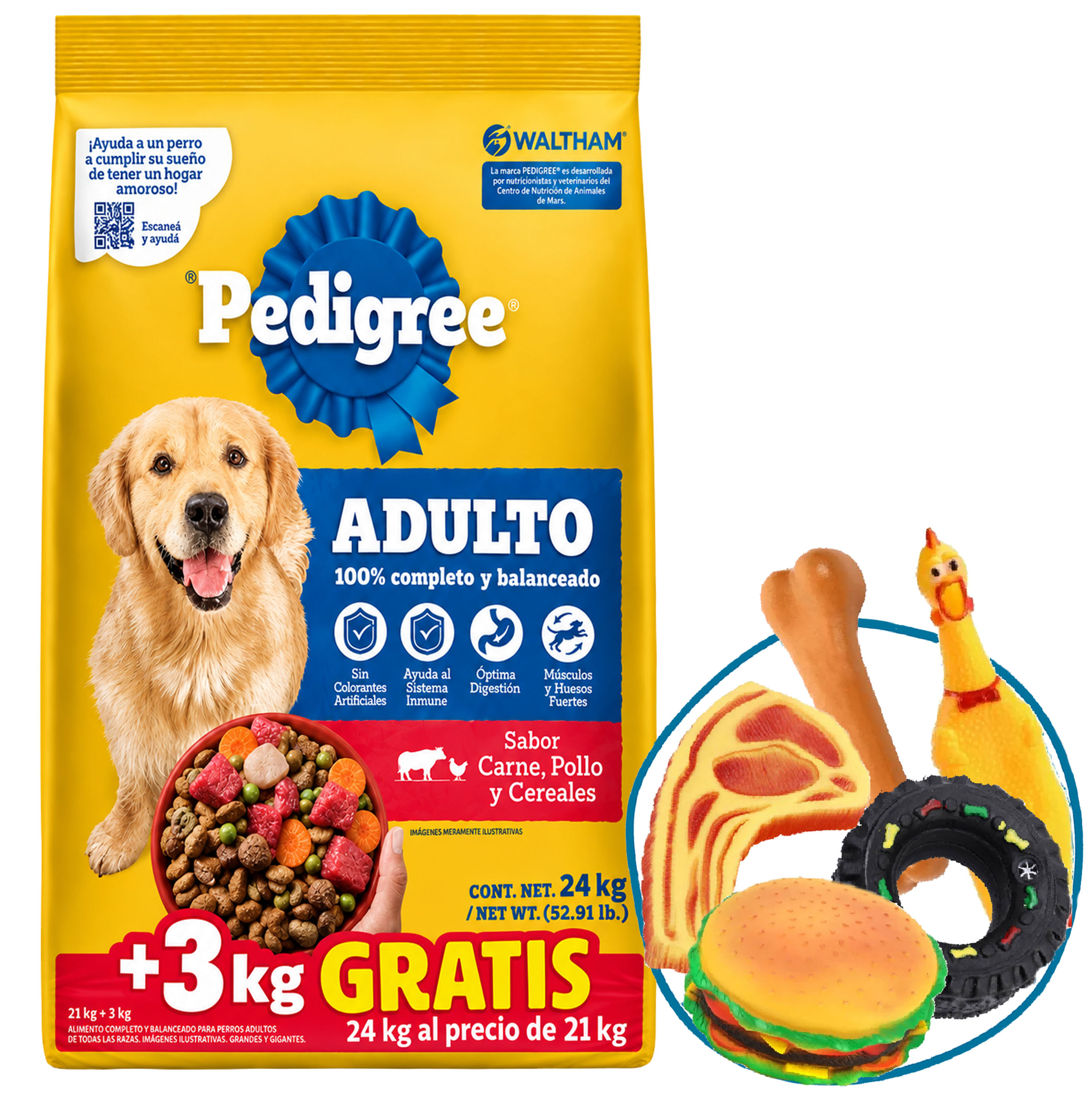 Pedigree Adulto Carne Pollo Y Cereales 24 Kg