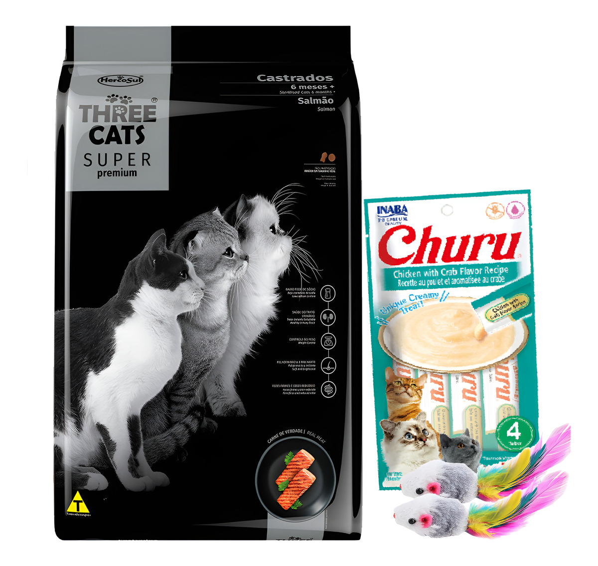 Alimento Three Cats Super Premium Castrado 15 Kg + Obsequio