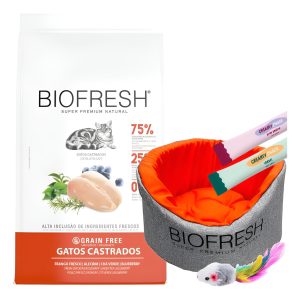 Biofresh Gato Castrado Sabor Pollo 7,5 Kg + Regalos