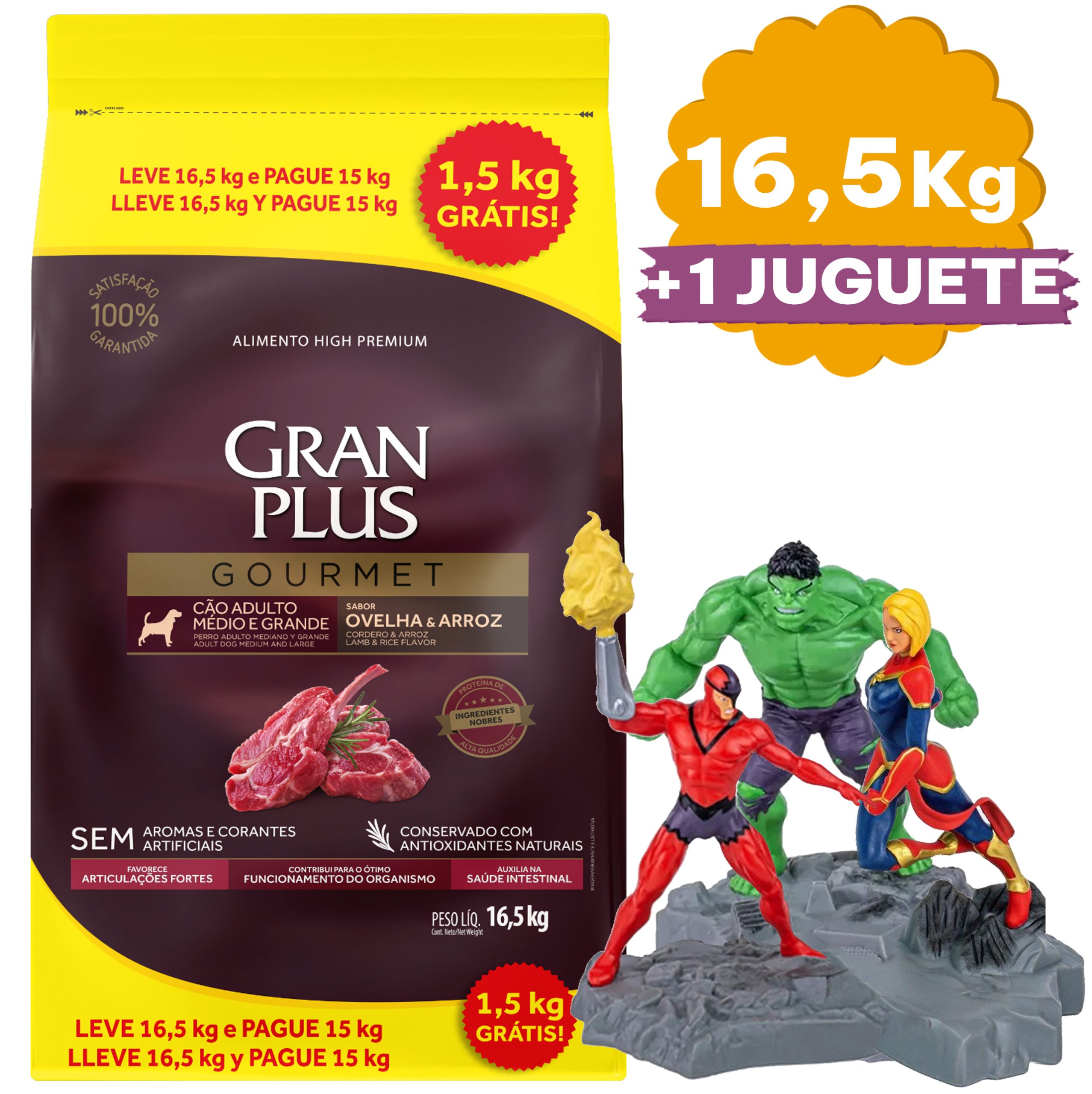 Gran Plus Gourmet Perro Adulto Mediana/Grande Cordero 16,5 Kg