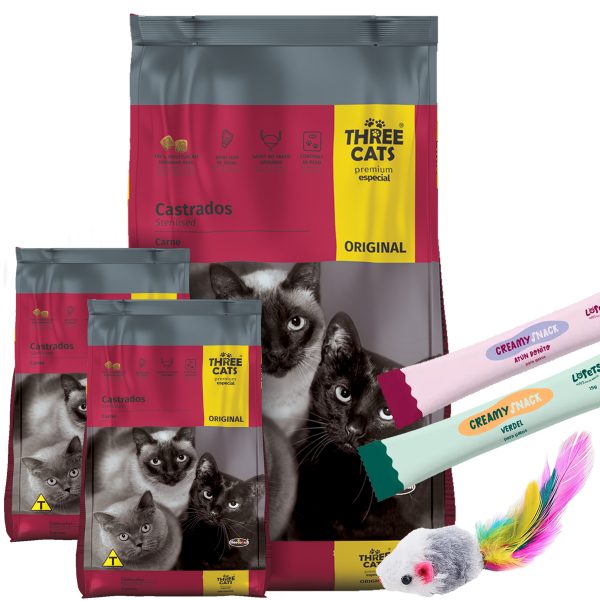 Three Cats Premium Gato Castrado 12,1 Kg (10,1 + 2)