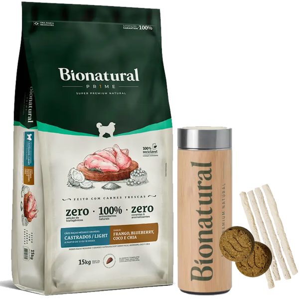 Alimento Bionatural Prime Light / Castrado 15 Kg