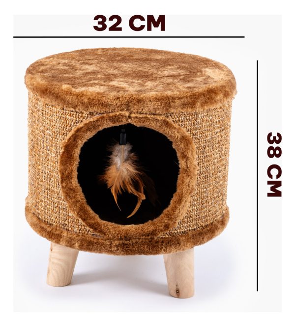 Banco Rascador Para Gato Marrón - Imagen 2