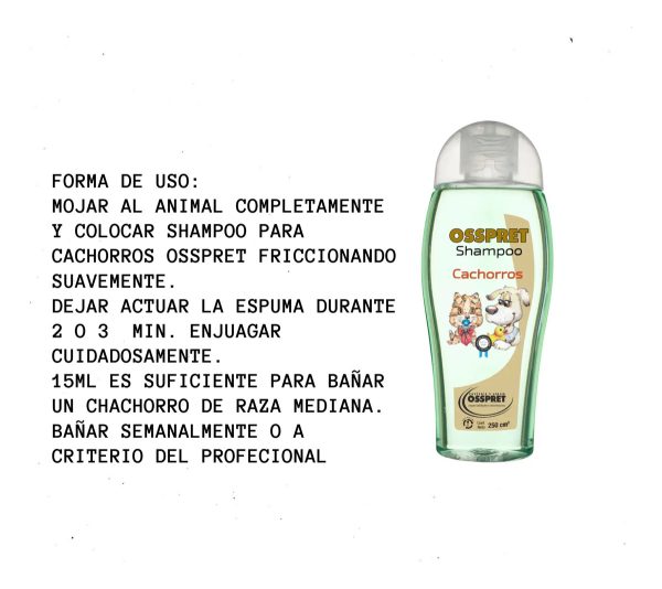 Shampoo Osspret Para Perro Y Gatos Cachorros 250 Ml - Imagen 2