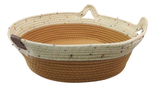 Cama Cesto Tejido Gato Marrón Chica - Imagen 6