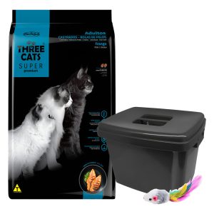 Three Cats Super Premium Gato Castrado Bola De Pelos 10 Kg