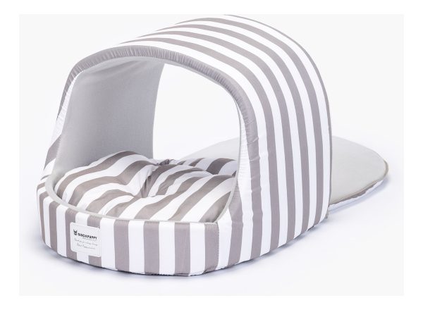 Cama Casita Pared Removible Franjas Gris - Imagen 2