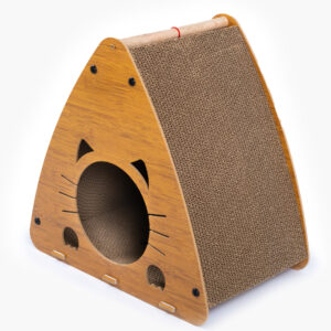 Casa Para Gato De Madera Triangular Con Rascador