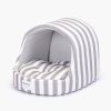 Cama Casita Pared Removible Franjas Gris