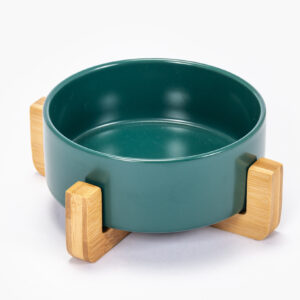 Comedero Bowl Con Soporte Bamboo Para Mascotas