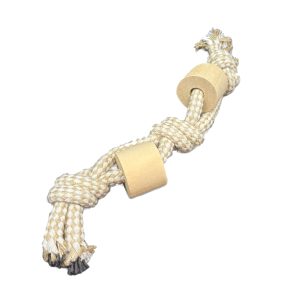 Juguete Para Perros Cuerda Con Madera Beige