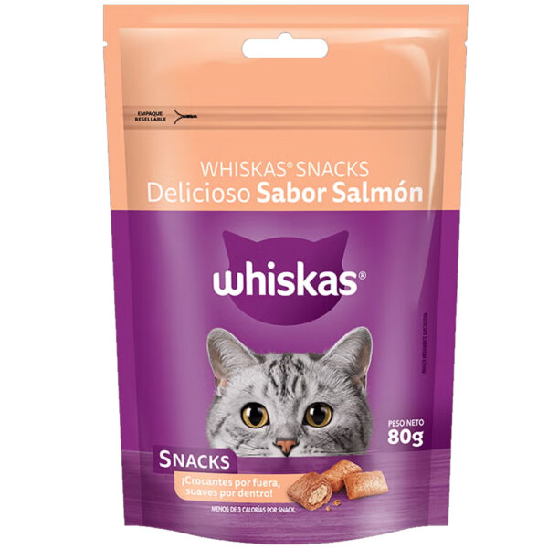 Snack Para Gatos Whiskas Sabor Salmon 80 Gr